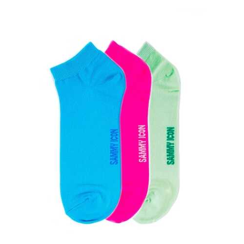 Комплект однотонных носков Sammy Icon Ankle Solid - 3 Pair Set - Green/Blue/Purple в Парижанка