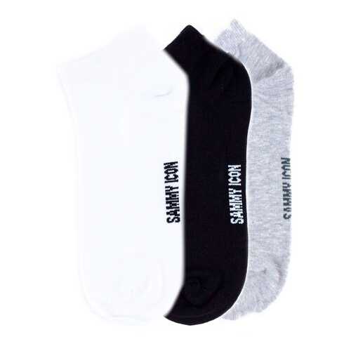 Комплект однотонных носков Sammy Icon Ankle Solid - 3 Pair Set - White/Black/Grey в Парижанка