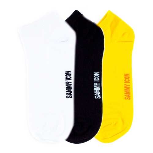 Комплект однотонных носков Sammy Icon Ankle Solid - 3 Pair Set - Yellow/White/Black в Парижанка