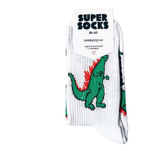 Носки унисекс Super Socks Godzilla белые 36-40 в Парижанка